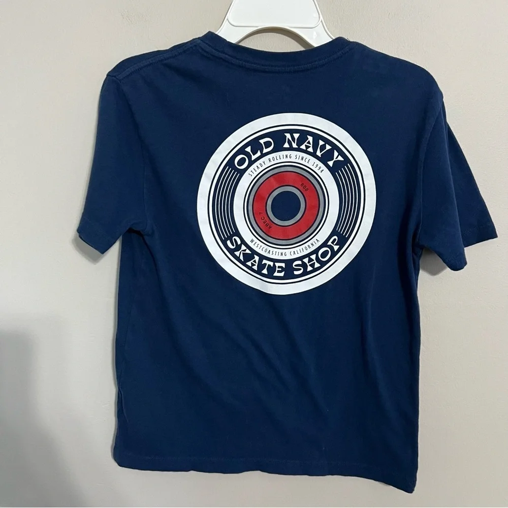 Old Navy Boys Navy Blue Skate Shop '94 Logo T-Shirt size medium